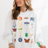 Grey Lucky Icon Sweatshirt | Queen Of Sparkles