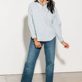 Pinstripe Denim Shacket