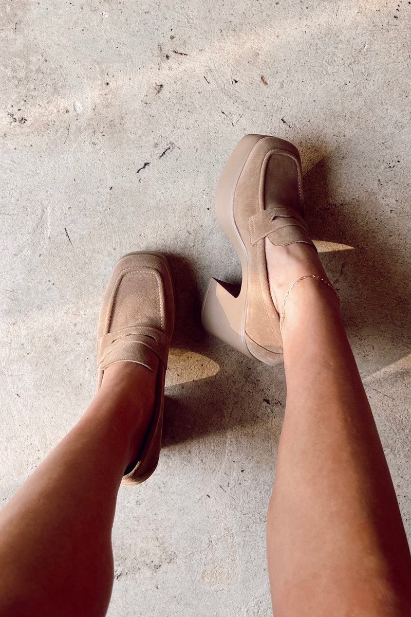 HALONA HEELED LOAFERS | TAUPE