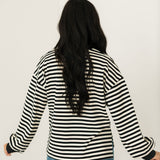 Seeing Stripes Polo Top | Black