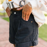 Classic Denim Short | Washed Black
