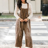 Untamed Chic Overalls | Brown Leopard