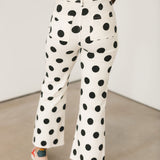 Polka Dot Wide Leg Jeans
