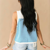 Licensed Ole Miss Mascot Striped Knit Tank | Queen Of Sparkles