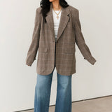 Paper Cut Blazer | Pinstripe Chocolate