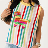 Rainbow Striped Pinata Knit Vest | Queen Of Sparkles