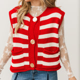 Maryn Striped Sweater | Red Ivory