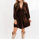 Velvet Chocolate Mini Dress