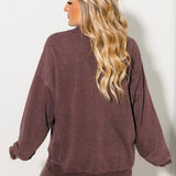 Terry Quarter Snap Pullover | Dark Cherry