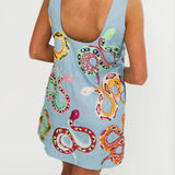 Denim Multi Snake Tank Dress | Queen Of Sparkles