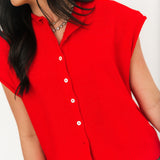 Piper Cardi Vest | Red