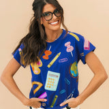 Navy School Supplies Tee | Queen Of Sparkles