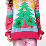 Multi Pearl Fringe Christmas Tree Sweater | Queen Of Sparkles
