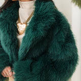 Paris Cropped Fur Coat | Uncut Emerald