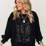 Black Tonal Queen Card Sweatshirt | Queen Of Sparkles
