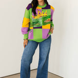 Mardi Gras Checkered Alligator Queen Sweater | Queen Of Sparkles