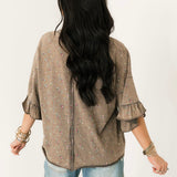 Floral Ruffle Top | Ash Mocha