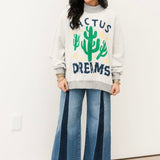 'Cactus Dreams' Mock Neck Sweatshirt