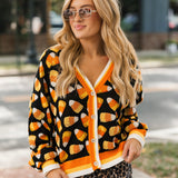 Black Pearl Candy Corn Cardigan | Queen Of Sparkles
