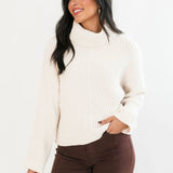 Textured Turtleneck Sweater | Ivory