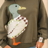 Hunter Green Plaid Duck Sweatshirt | Queen Of Sparkles