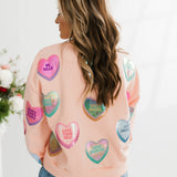 Light Pink Positive Candy Hearts Sweatshirt