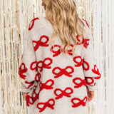 Ribbon Pullover Cardigan | Red