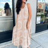 Island Time Paisley Maxi Dress | Camel