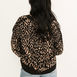 Brooke Button Up Cardigan | Chocolate Leopard