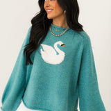 Swan Sweater | Aqua