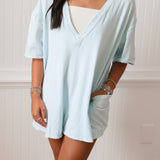 Hot Shot Tee Romper | Boardwalk Blue