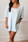 Hot Shot Tee Romper | Boardwalk Blue