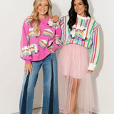 Rainbow Stripe Birthday Cake Sweater | Queen Of Sparkles