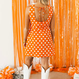 Licensed Tennessee Football & Helmet Icon Polka Dot Tank Dress | Queen Of Sparkles