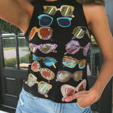 Black Multi Sunglasses Tank | Queen Of Sparkles