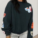 Ski Patch & Pass Collector Oversized Crew Sweatshirt