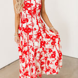 Cover Me In Kisses Midi Dress | Red