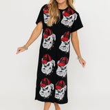 Licensed UGA Mascot Midi Tee Dress | Queen Of Sparkles