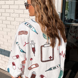 White Medical/Doctor Icon Sweatshirt | Queen Of Sparkles