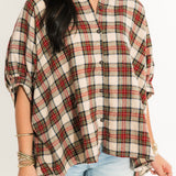 Oversized Button Up Shirt | Plaid
