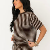 Posey Striped Top | Brown