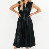 Say No More Midi Dress | Black Leather