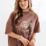 Dreamer World Tour Leopard Graphic Tee | Brown