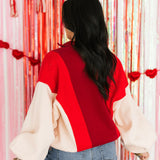 Emma Oversized Colorblock Sweatshirt | Red