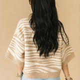 Wild As Me Zebra Sweater | Sand