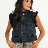 The Paper Threads Denim Vest | Gray