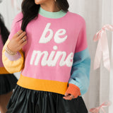 Multi Pastel Colorblock Be Mine Sweater