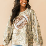 Camo Jewel & Pearl Football Sweatshirt | Queen Of Sparkles X Lexi Jade's