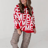 Merry All Over Sweater Top