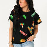 Black Fiesta Icon Tee | Queen Of Sparkles